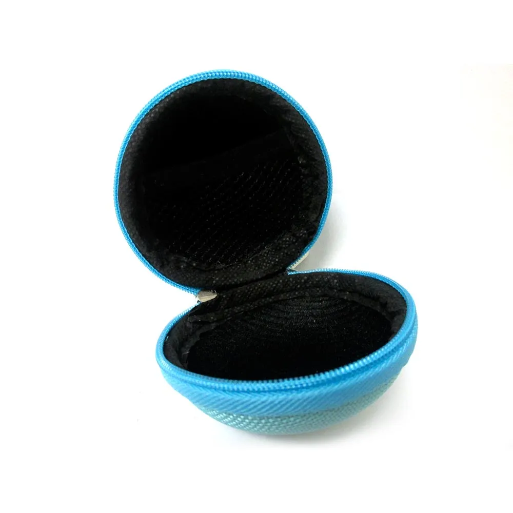 1 Pc Round Zipper Pouch Key Ring Chain Case Mini Purse Coin Change Wallet Bag
