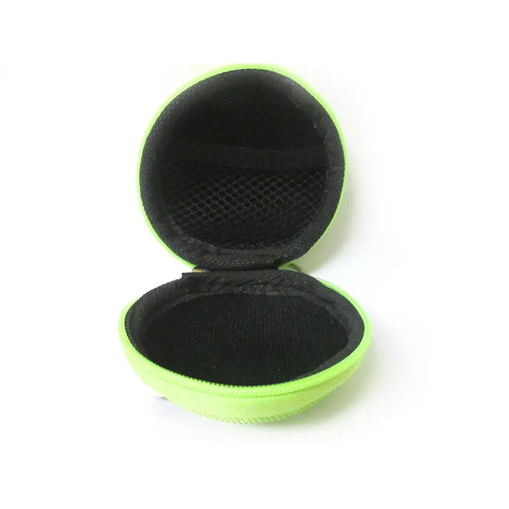 1 Pc Round Zipper Pouch Key Ring Chain Case Mini Purse Coin Change Wallet Bag
