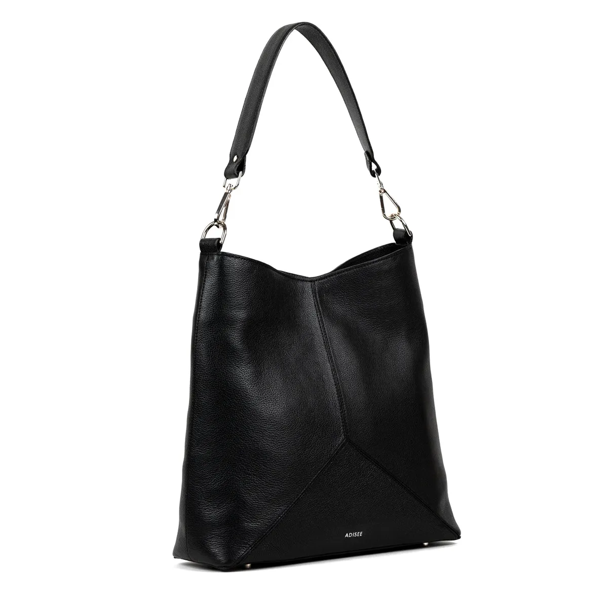 Adisee Black Ella Tote Bag with Pouch (Set of 2)