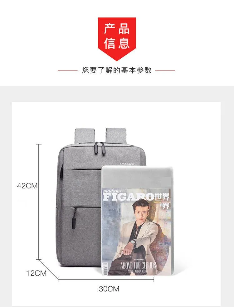 Anti-Theft Quick Response Backpack Bags With Usb Port -Grey