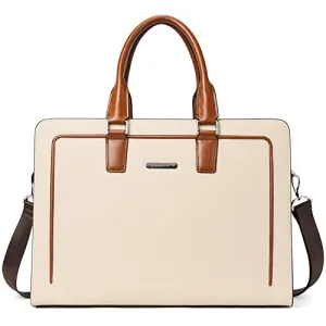 BOSTANTEN Women Genuine Leather Briefcase Tote Business Vintage Handbag 15.6" Laptop Shoulder Bag