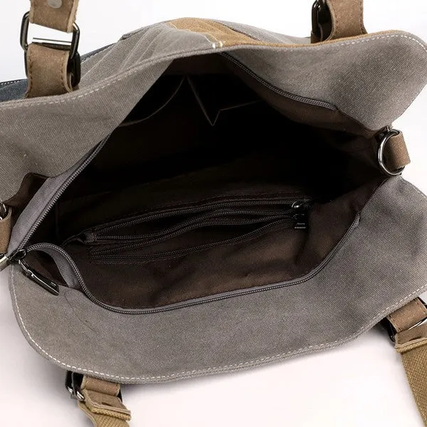 Colorblock Removable Crossbody Strap Messenger Bag