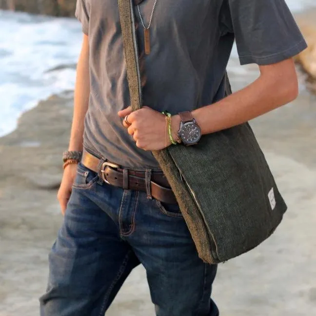 Core Hemp Crossbody Messenger Bag - Banyan Green