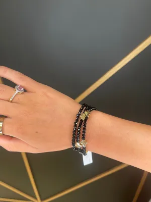 Crystal Cross Bracelet Stack