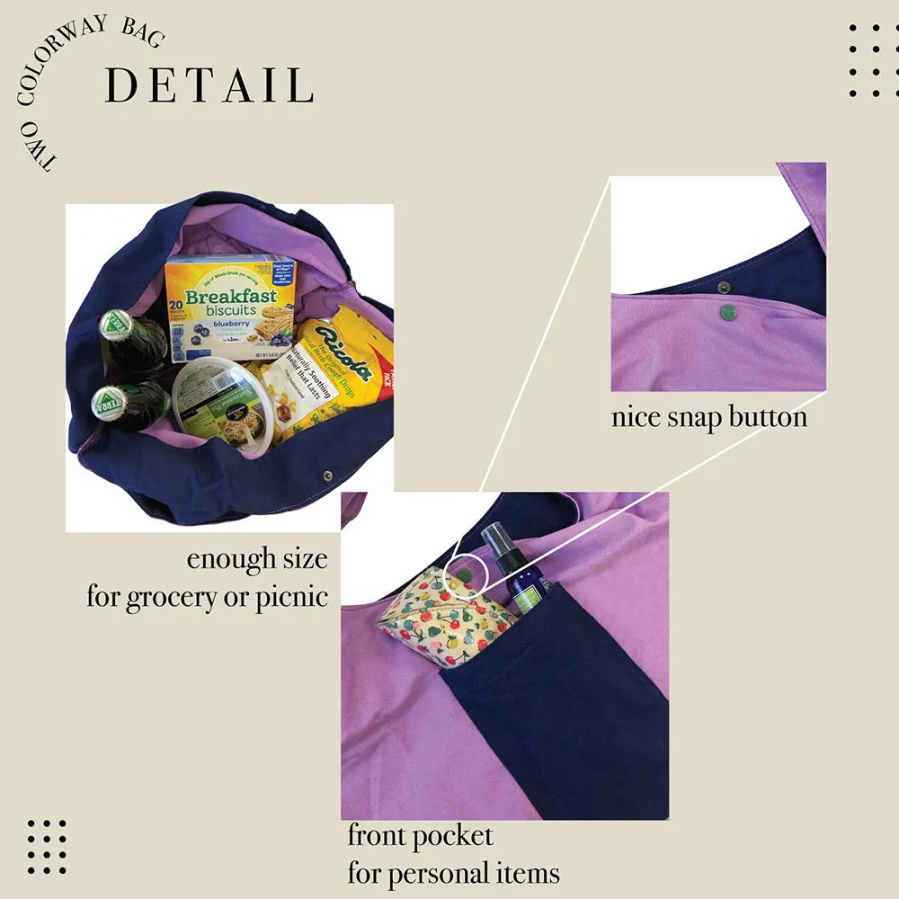 iLLASPARKZ Foldable Two Tone Big Tote Bag