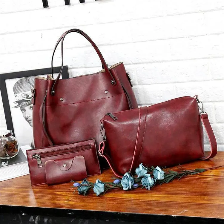 LUISE | 4 Set of Vintage Bags Made From Eco-leather