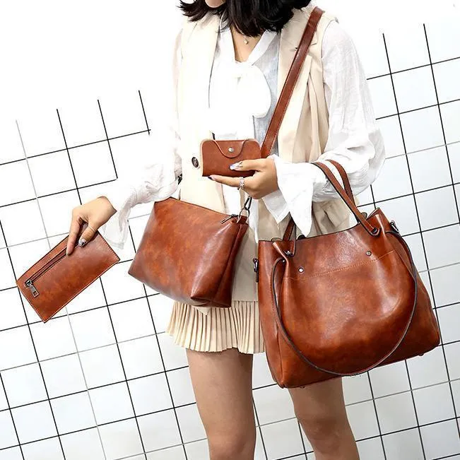 LUISE | 4 Set of Vintage Bags Made From Eco-leather