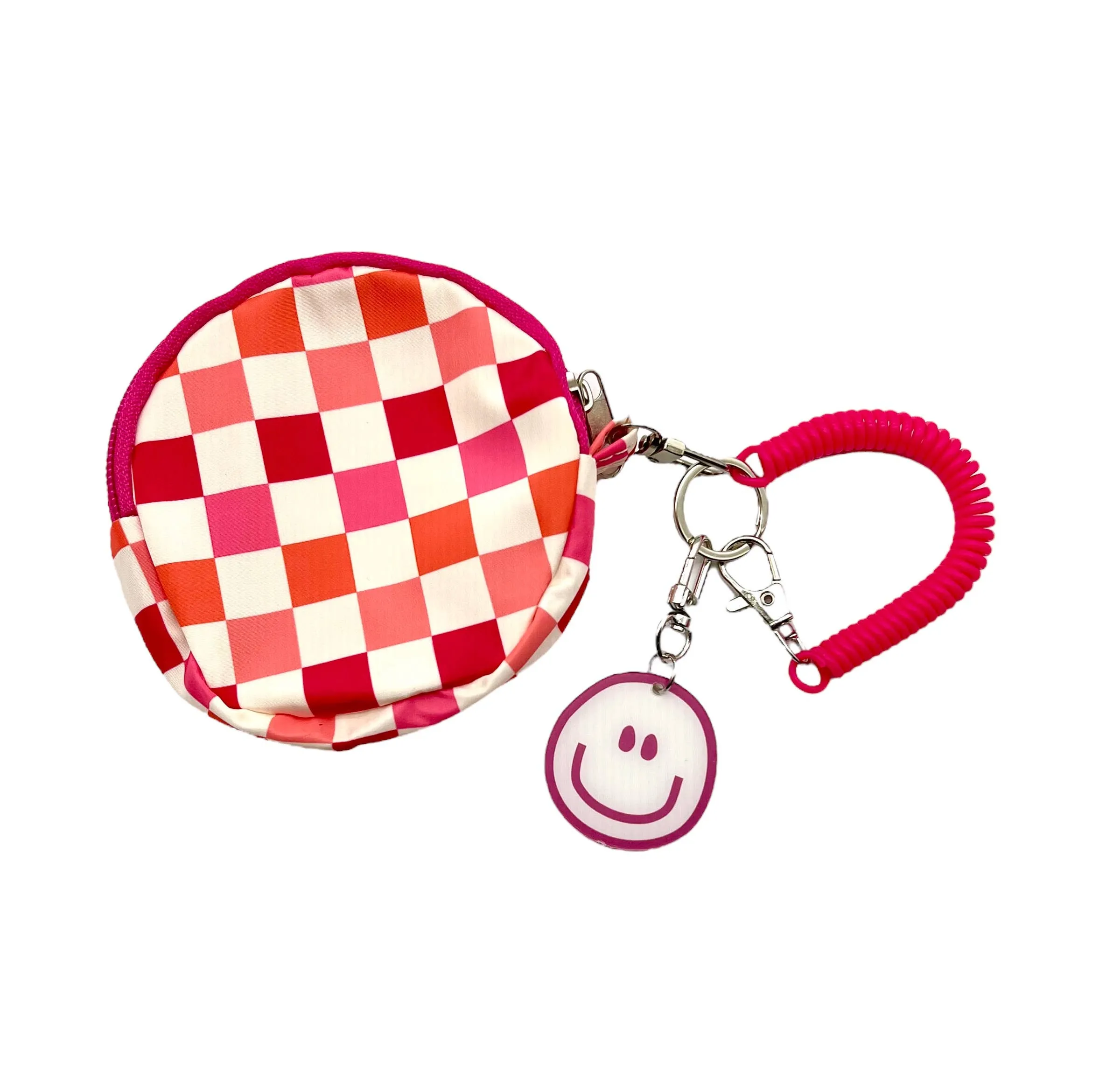 Mavi Bandz - Checkered Backpack Mini Pouch Smiley Face Keychain Wristlet