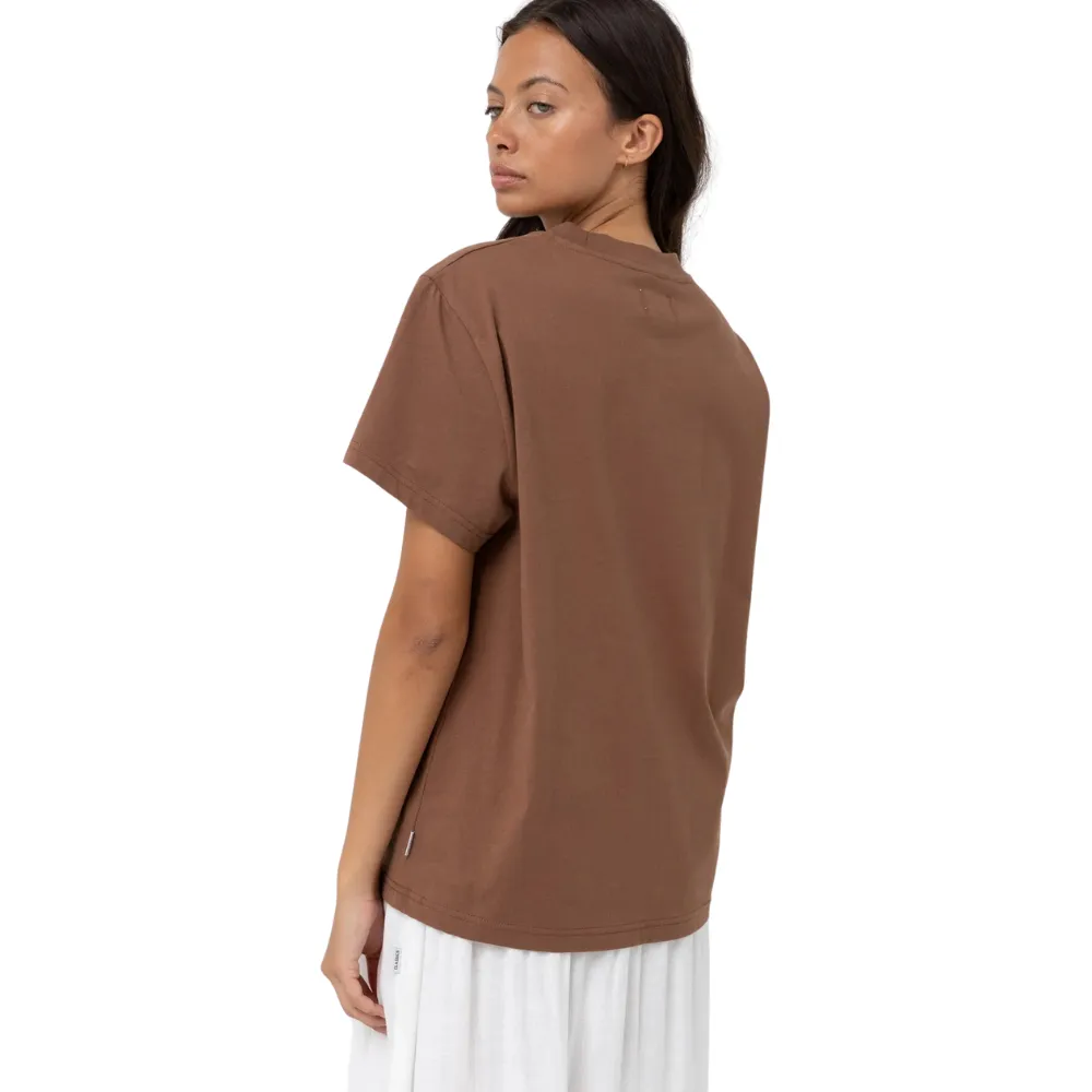 Womens Classic Band T-shirt Chocolate