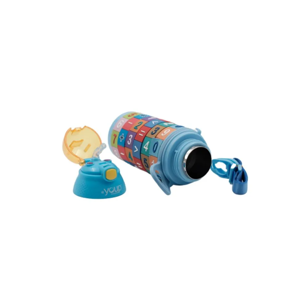 Youp Stainless Steel Insulated Blue Color Kids Sipper Bottle Yp402 - 400 Ml